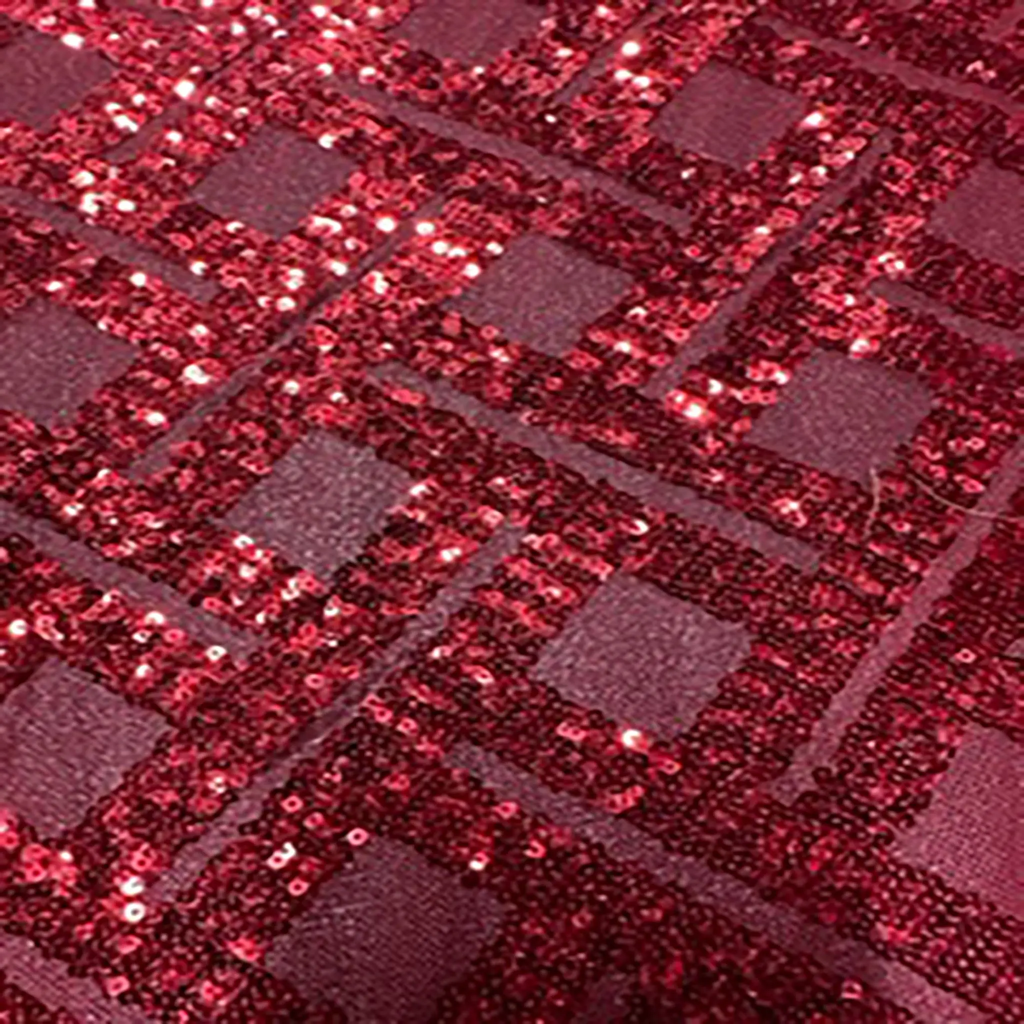 Glam Square Grid Sequin Embroidery Polyester Mesh Crafting Fabric by the Yard - 36" Wide, 36"x50" Size, Easy to Sew for Dance, Cosplay, Holiday Dressmaking & Clubwear Projects