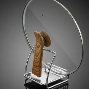 Portable Stainless Steel Cutting Board Holder Rustproof Large Capacity Spoon Holder with Draining Tray Pot Lid Stand