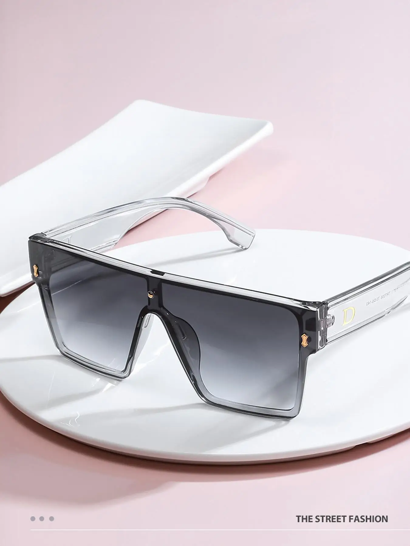 1 Pair Simple Tinted Lens Glasses for Everyday Use, Summer Flap Top Frame Fashion Glasses, Modern Travel Accessories