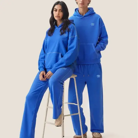 AELFRIC EDEN Men's Cloud Classic 2-Piece Baggy Lounge Set - Cotton-Poly Pullover Hoodie, Men's Baggy Sweatpants, Women's Matching Sets & Outfits Inspo, Unisex Essential Tracksuit