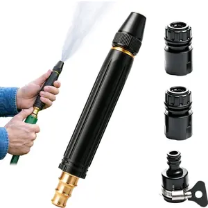Heavy Duty Adjustable Twist Hose Nozzle Jet Sweeper Nozzle, Adjustable Metal Nozzle Garden Hose Sprinkler, Powerful High-Pressure Home Car Wash & Garden Sprayer