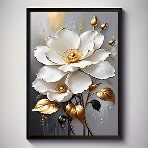 Elegant Modern Abstract Floral Canvas Art Print - Frameless Wall Decor for Living Room, Bedroom, Office, and More - Waterproof, Unique Creative Poster, Perfect Gift Idea Ornaments Decoration Artistic Photo