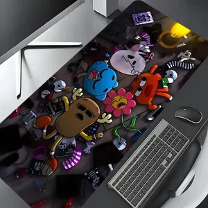 Cartoon Monster Toy Design Extra Large Gaming Mouse Pad, 90s Gamer Nostalgia Decor Aesthetic Desktop Drotection Pad,Washable Rubber Pad Non-Slip Lock Edge Multi-Size Mouse Pad Suitable For Home Office,Good Gift for Family and friends Mousepad