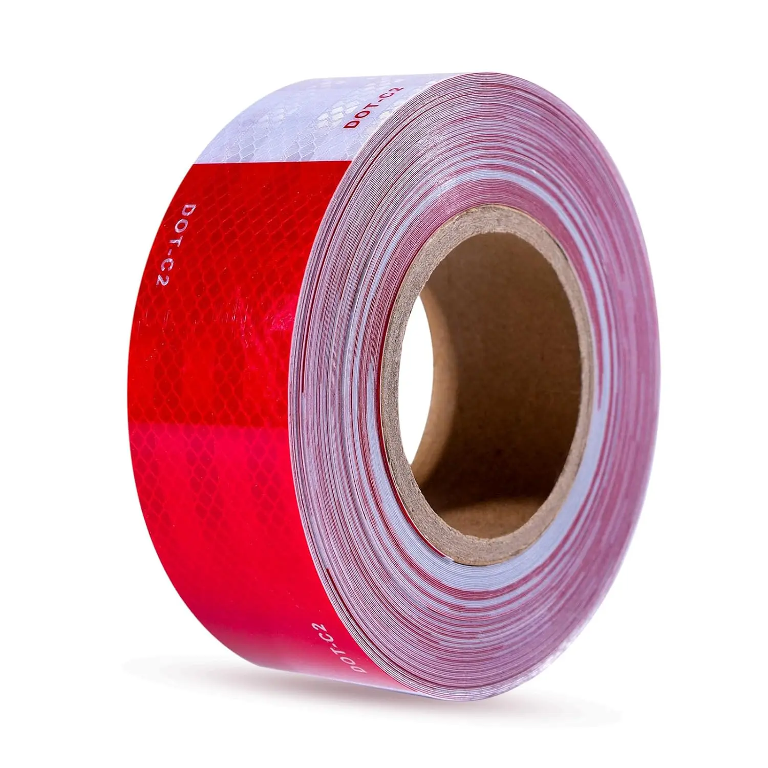 DOT-C2 Reflective Tape 2 inch x 30 Feet Red & White Adhesive Waterproof for Trailers Trucks Vehicles Driveways Boats Signs Automotive Car Protector