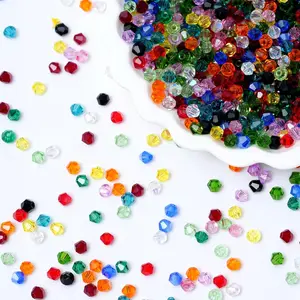 1000 count Bicone  Beads 4mm Glass Faceted Spacer Beads Bulk for  Making DIY Bracelets Necklace Earring Crafts (15 Colors)