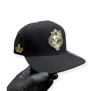 Gallo Black SnapBack Hat with Gold logo & Red Undervisor 6 Panel Comfortable Polyester Fit for Any Occasion