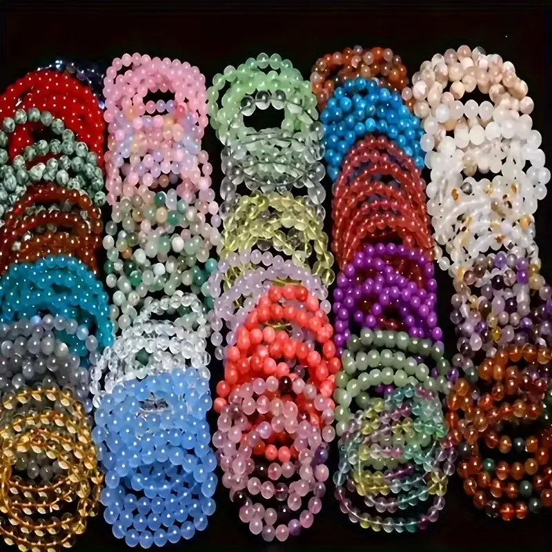 72pcs Mix Handmade Bohemian Beaded Bracelets with Cracked Glass Beads - Multicolor Bangles Collection, Bead Color Palette Suitable for Daily Wear, Parties, Vacation & Year-Round Gift - No Metal Plating,, for Teenager,summerwins
