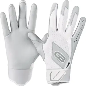 Grip Boost White Loaded Baseball Batting Gloves with Boost Plus Leather