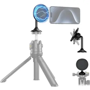 Phone Tripod Mount Adapter with Arca Base &1/4" Screw Hole Compatible with MagSafe, 60? Tilt  Tripod Holder for  17 16 15 14 13 12 Pro Max Plus, Selfie Stick Tripod Arca Ball