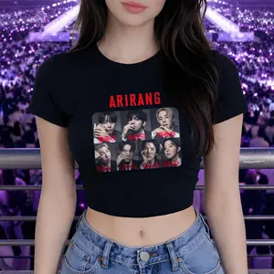 [Sale Off 50%, Freeship] Bangtan Arirang 2026 Baby Tee, Y2K K pop Aesthetic Shirt, Army Style Tshirt, Korean Aesthetic Graphic Top, 100% Cotton Baby Tee