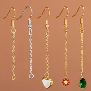 10pcs Stainless Steel Earring Hooks with Connector Ring - Durable, Anti-Allergic, Easy-to-Use Drop Earring Wires for DIY Jewelry Making Supplies - Perfect for Crafting Unique Accessories