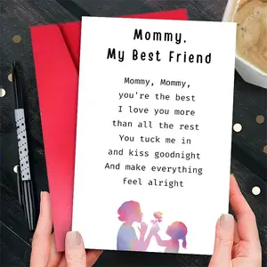 Mommy My Best Friend Sweet Mother's Day Sentimental Greeting Card,Heartfelt Child To Mom Warm Love Happy Mother's Day Holiday Gift Card