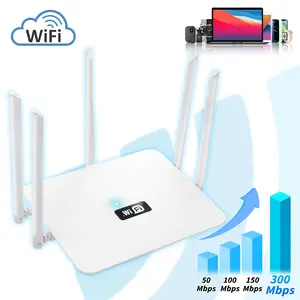 WiFi Router High Speed Wireless Internet Router with 5 Antennas 300 Mbps Fast Ethernet Ports Whole House Coverage Easy Setup Router 2.4G WiFi Only WiFi Hotspot Router