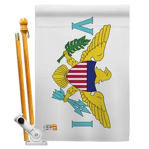 Americana Home & Garden AA-CY-HS-140255-IP-BO-D-US18-AG 28 x 40 in. Virgin Islands Flags of the World Nationality Impressions Decorative Vertical Double Sided House Flag Set & Pole Bracket Hardware Flag Set