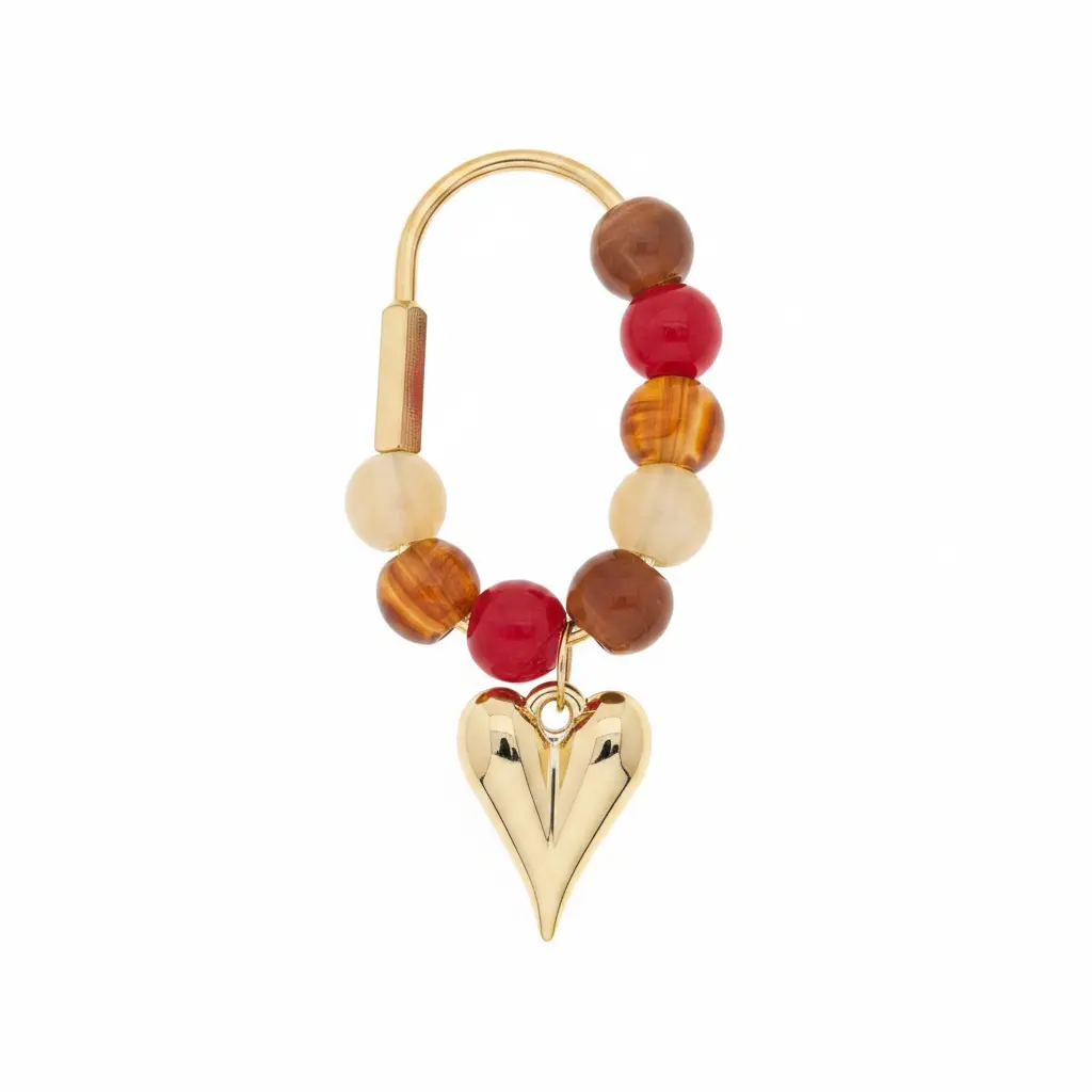 Love Me Beaded Heart Bag Charm