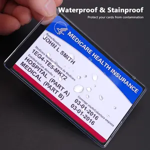 6 Pack Waterproof Social Security Card Protector Sleeves/New Medicare Card Protector Sleeve/Credit Card Holder,24 Mil Soft Clear Card Sleeves for Waterproof SSN Card Protector/Credit Card Cover
