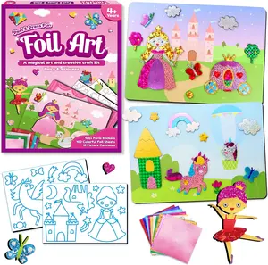 ZMLM Foil Art Kit for Kids - Arts Crafts Fun Mess Free Activity, Gifts for Ages 4 5 6 7 8 9 Girls Boys, Crafts for Kids Creative Birthday Easter Basket Stuffers Gifts Toys (Princess)