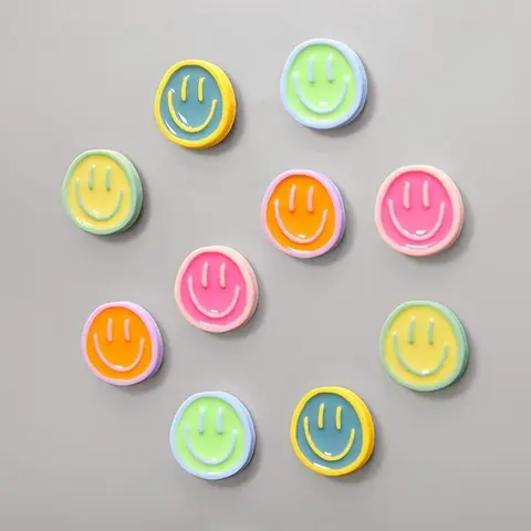 Colorful Smile Face Fridge Magnet, 10pcs/set Cute Decorative Magnet, Decoration for Kitchen, Office, Whiteboard, Locker, Cabinet & Dishwasher
