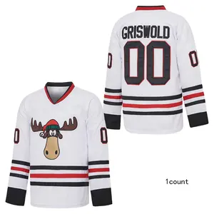 Clark #00 Griswold Movie Hockey Jerseys Christmas Vacation Mens Jersey White Stitched christmas gift Sports breathable long sleeves