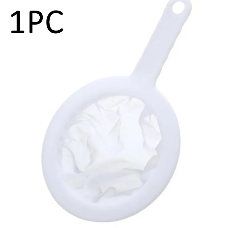 Ultra Fine Mesh Nut Milk Strainer With Handle, No Grainy Residue! Reusable Nylon Filter Sieve For Soy Milk, Almond Milk, Homemade Juice & Cold Brew Coffee, Easy To Clean Kitchen Food Strainer