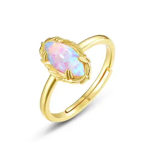 Opal Marquise Cut Adjustable Ring