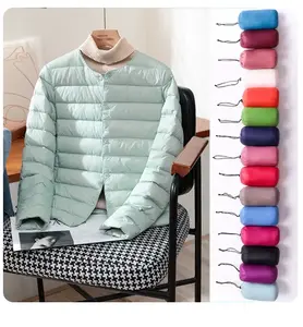 New Autumn Winter Warm Women White Duck Down Slim Jackets Female Fashion Ultra Lightweight Packable Puffer Coats