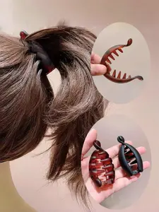 3pcs Simple Plain Banana Shape Hair Clips, Casual Versatile Party Hair Accessories, Daily Fashion Hair Decorations, Claw Clip
