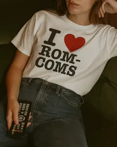 Rom-Com Lover Tee, Nora Ephron Inspired Shirt, I Heart NY Graphic Top, Love Plot Tee, Unisex Jersey T-Shirt, Romantic Movie Fan Gift, Red