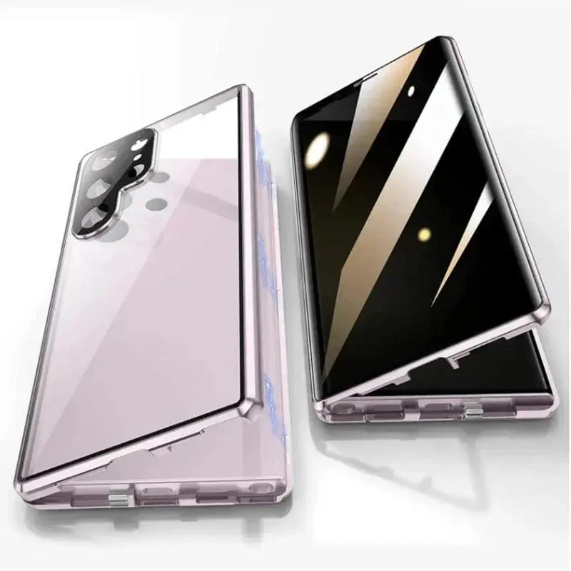 Anti-Peeping Privacy Double Glass Magnetic Case For Samsung Galaxy S25 S24 Ultra S23 FE S22 Ultra Plus Full Lens Protect Cover