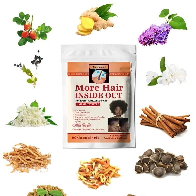 Wins Town Hair Growth Tea promotes hair growth from within and supports the regeneration of healthy hair follicles; a pure herbal supplement that helps you regain a full head of hair!