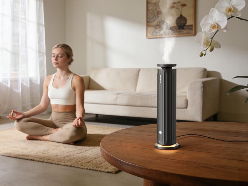 FEPPO Waterless Diffuser - Cold Air Waterless Essential Oil Diffuser Starter Kit with 5x20mL Hotel Scent Oils, Quiet Smart Scent Diffuser, 6 Intensity, Timer, 1000 Sq. Ft for Home, Office, Hotel, Yoga #Summervibes