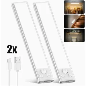 Under Cabinet Motion Sensor Light, 1500mAh USB-C Rechargeable, Magnetic Wireless, 76 LED Non-Dazzling, Dimmable, Renter Friendly for Kitchen Closet Stairs Tool Room Garage
