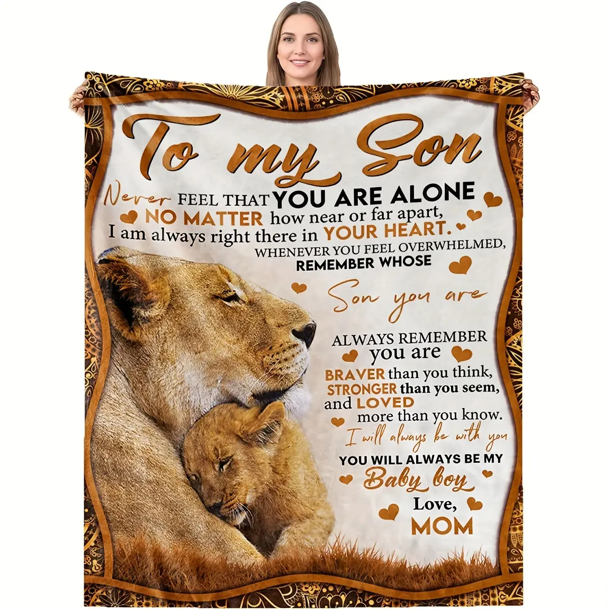1 Piece Vintage Animal Lion Pattern Flannel Blanket - Cozy Aesthetic Soft Comfortable Boy Son Sofa Bed Blanket, Handmade Birthday Graduation Gift