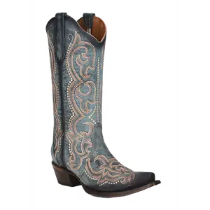 Circle G By Corral Ladies Blue Jean Embroidery & Triad Boots L5869
