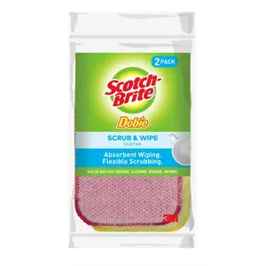 Scotch-Brite Dobie Scrub & Wipe Reusable Cleaning Cloth - Pack of 3