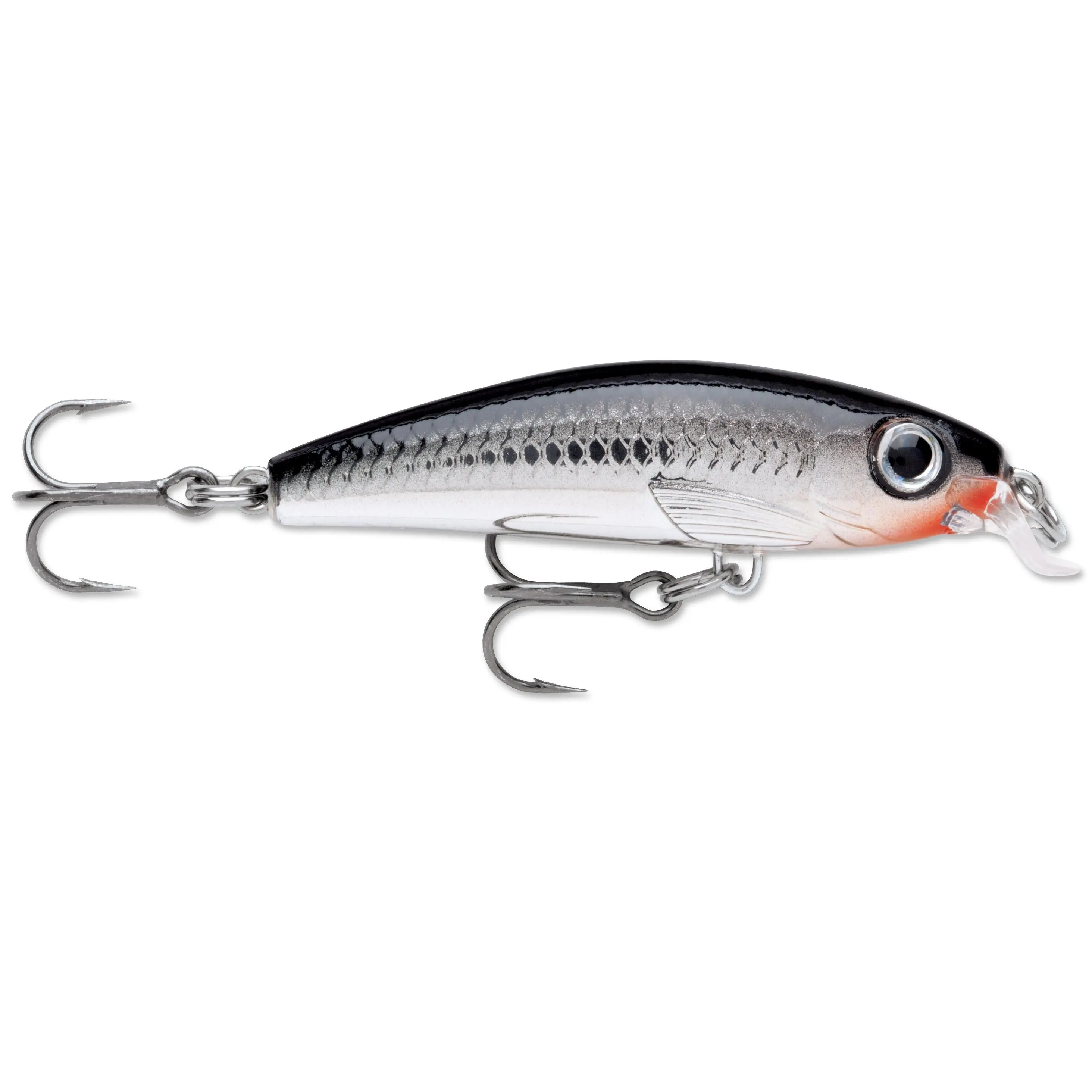 Fishing Rapala Ultra-Light Minnow Lure - 1.5 in 1/8 oz Hand-Tuned Jerkbait with Bent Lip, 3D Eyes, External Scales, Firetiger Color, Pre-Rigged Hard Bait for Trout & Panfish with Wobble Action