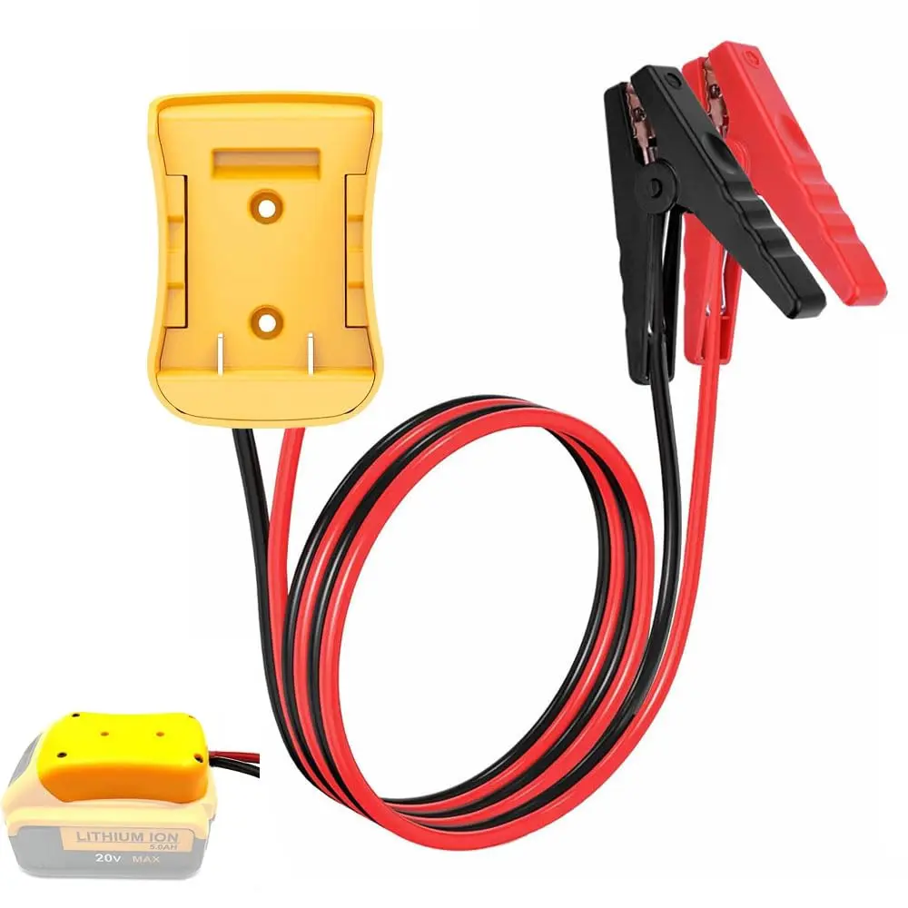 Jumper Cables for  with Adapter Compatible with DE.WALT 20V ,  wire 8AWG 2FT Automotive Booster Cables for Jump Starting  Using Tool , Temperature resistance 392?(200?)