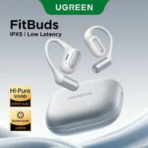 UGREEN HiTuneS7 Open Ear Headphones, Ultra-Light Comfortable Wireless Earbuds, Thinnest Earhooks, Bluetooth 5.4, Clear Audio, 28 HRS Playtime, IPX5 Waterproof Earphones (White),TikTokShopSpringGlowUp,Greenish