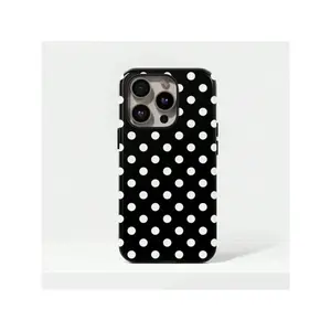 Black Polka Dot Sturdy Phone Case Polka Dot Case With  17, 16, 15, 14, 13, 12, 11, Pro Max, Suitable For  17 Air