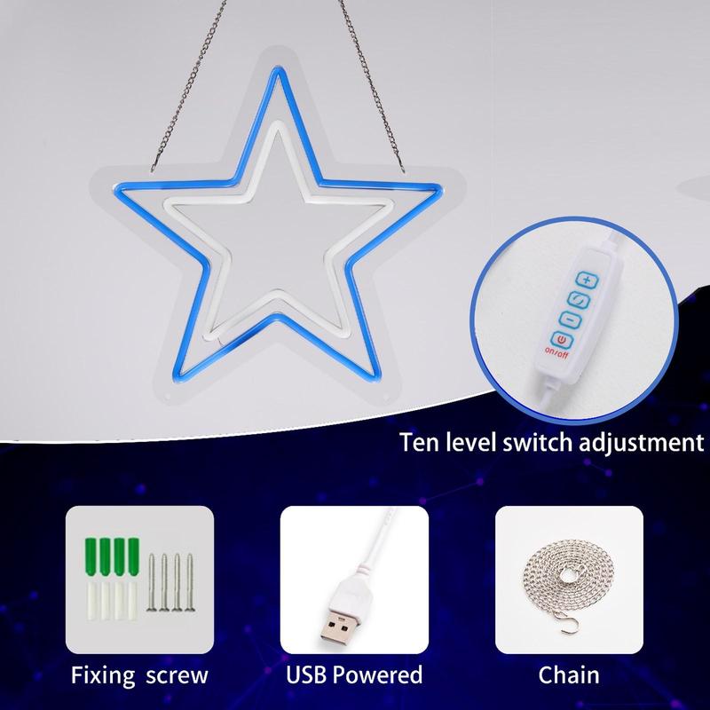 Cowboys  Neon Sign Football Neon Sign for Room Decor Sports Neon Light LED Sign for Sports Fans Gifts USB Powered Neon Wall Sign Dimmable for Man Cave Sports Studio Wall Art 12.6”*13.2”