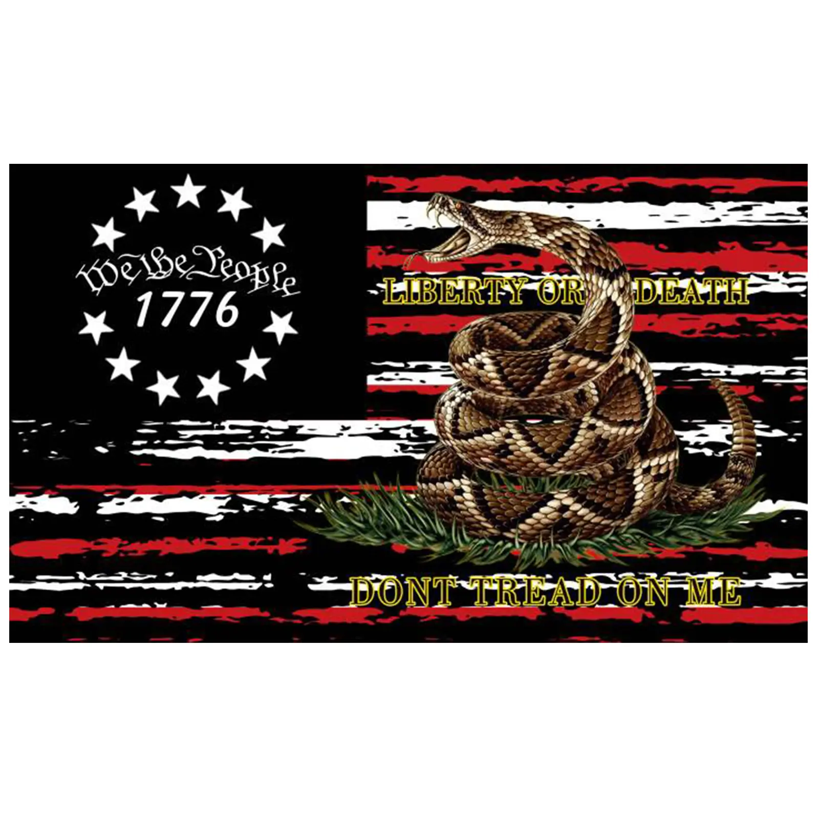 1776 We The People Flag, Don't Tread On Me Flag, American RebelConstitution Flags,OutdoorGarden Flag with  Fade Proof