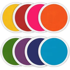 7 Inch Ink Pad Pads for  Washable, Large  Pad with 8  Colors,  Finger  &  Pads Set for Arts and Crafts,  for 's DIY Projects,  School Use