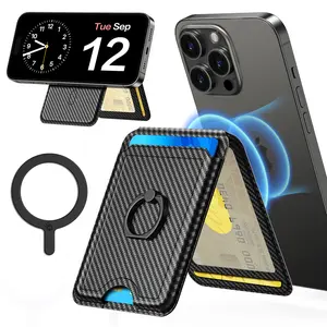 Magsafe Wallet Stand, Magnetic Adjustable Stand Phone Wallet With 7 Cards Holders, Finger Ring Holder Wallet for iPhone 15/14/13/12 Series, Samsuang/Google Pixel and Other Phone Models