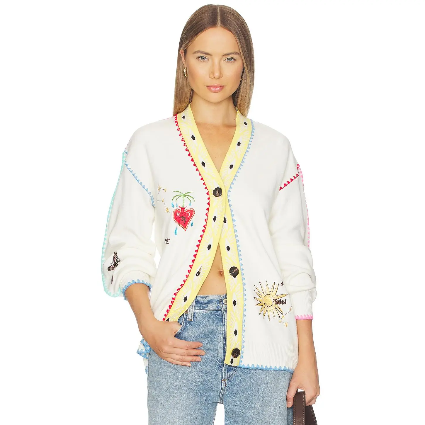 Never Fully Dressed Cream Celestial Martha Cardigan in Cream