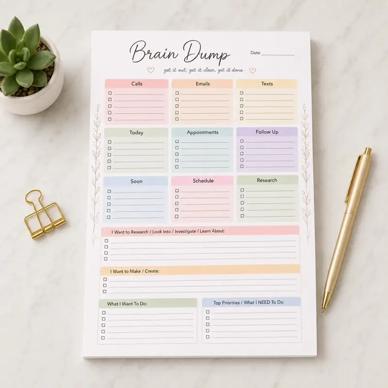50-Page ADHD-Friendly Productivity Notepad, 8.5x11 Daily Task Organizer with Priority, Appointment, Goal & Follow-Up Checklists, Project Management & Self-Planning Pad