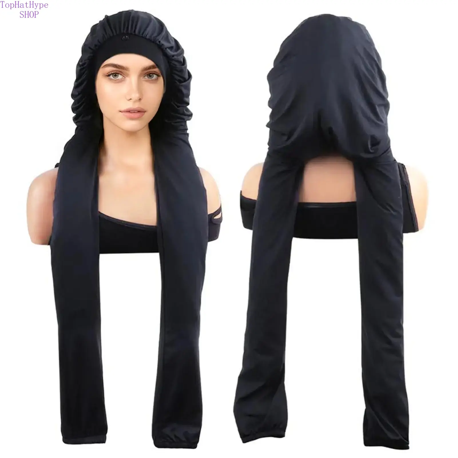 Plain Satin Bonnet for Women, Large Hair Wrapping Hats for Long Hair & Braids, Heatless Overnight Haircare & Daily Care, Beauty Products, Uv Protection, Hair Styling Accessories