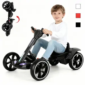 Kid's Foldable Electric Go Kart Ride-On Toy with Remote Control for Boys & Girls Fun Outdoor/Indoor Play Toy for Dual Motor