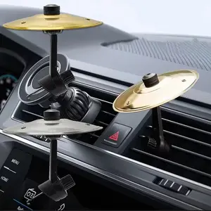 Car Drum Kit Cymbal Set, Handheld Percussion Instrument for Car Air Vent Decoration, Portable Musical Accessory for Vehicle Interior Decor, Car Ornament