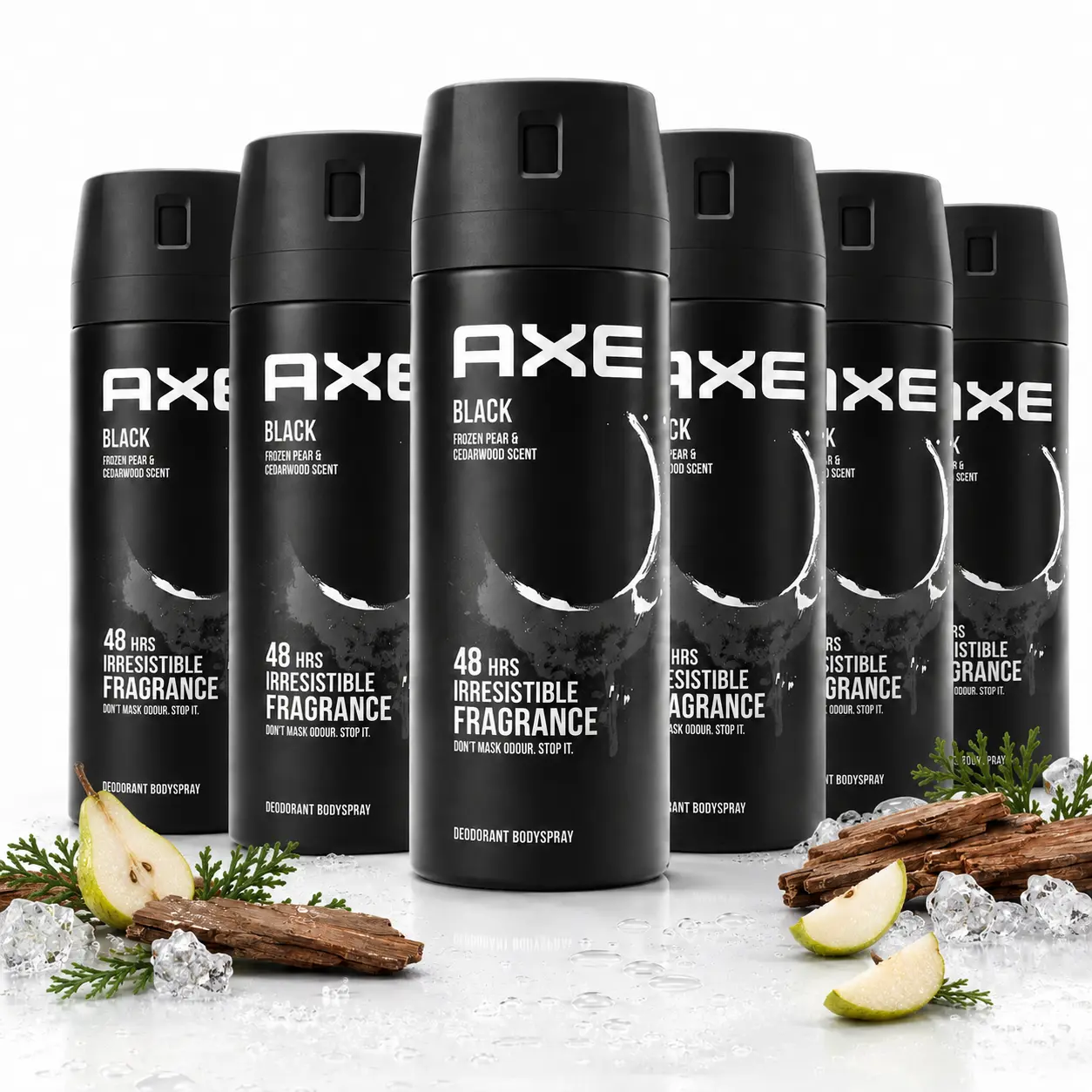AXE Black Deodorant Body Spray, 5oz/150ml Frozen Pear & Cedarwood Scent, 48-Hour Fragrance Toiletry for Daily Use, Apply Daily