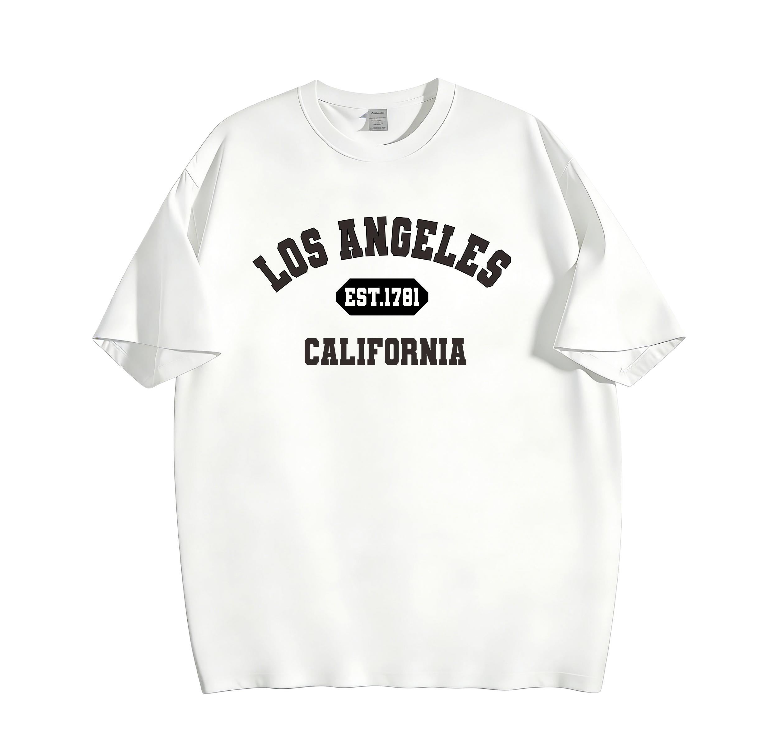 Unisex Vintage Los Angeles California Graphic T-Shirt 180g Pure Cotton, Original Varsity Style West Coast Casual Tee, All Season Breathable Soft Classic Top for Men Women, Retro City Aesthetic Shirt, Gift for Travel Lover